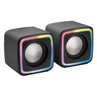 Mars Gaming MSCUBE Negro, Altavoces Gaming RGB Compactos, Procesador…