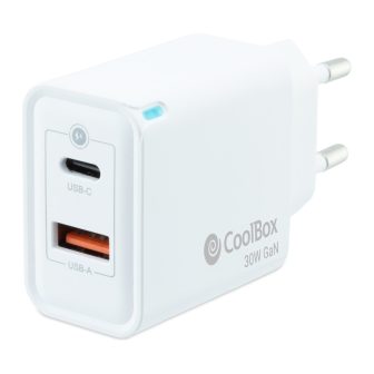 CoolBox CARGADOR GAN 30W USB-C/USB-A PARED