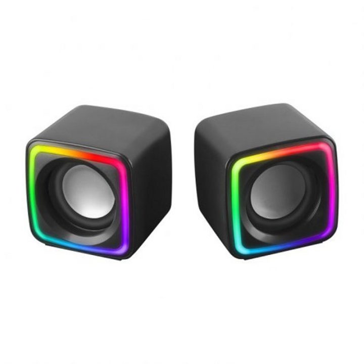 Mars Gaming MSCUBE Negro, Altavoces Gaming RGB Compactos, Procesador…
