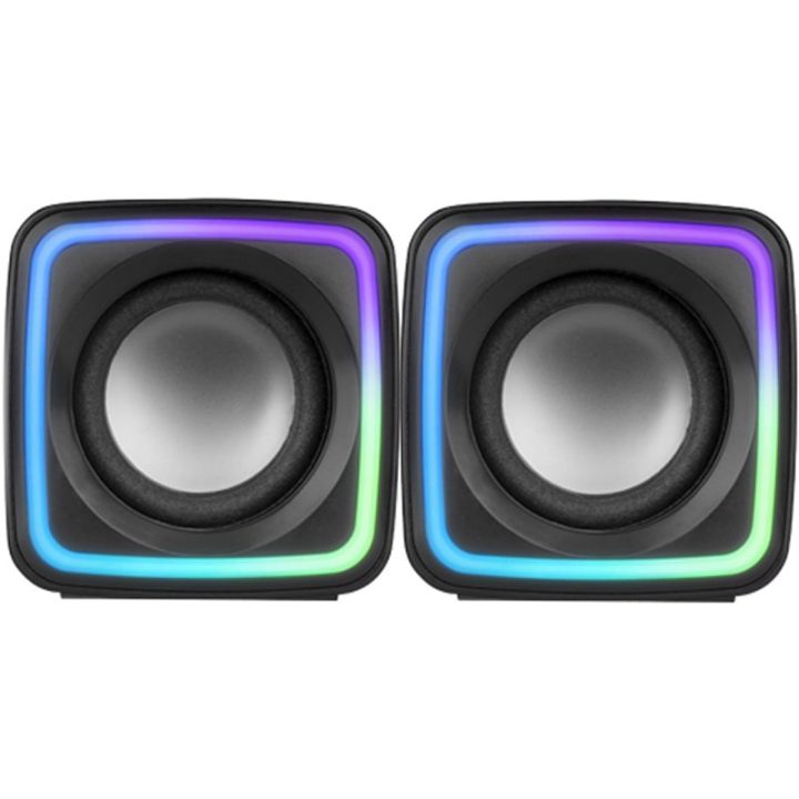 Mars Gaming MSCUBE Black, Compact RGB Gaming Speakers, 8W DSP Sound…