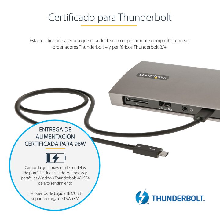 StarTech.com Estação de Acomodação Thunderbolt 4, PD de 96W, para 1…