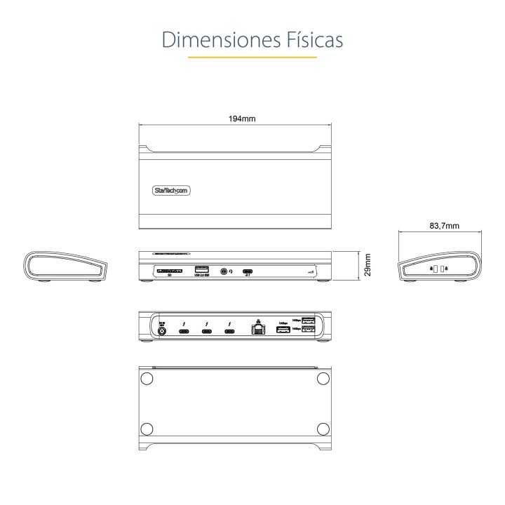 StarTech.com Estação de Acomodação Thunderbolt 4, PD de 96W, para 1…