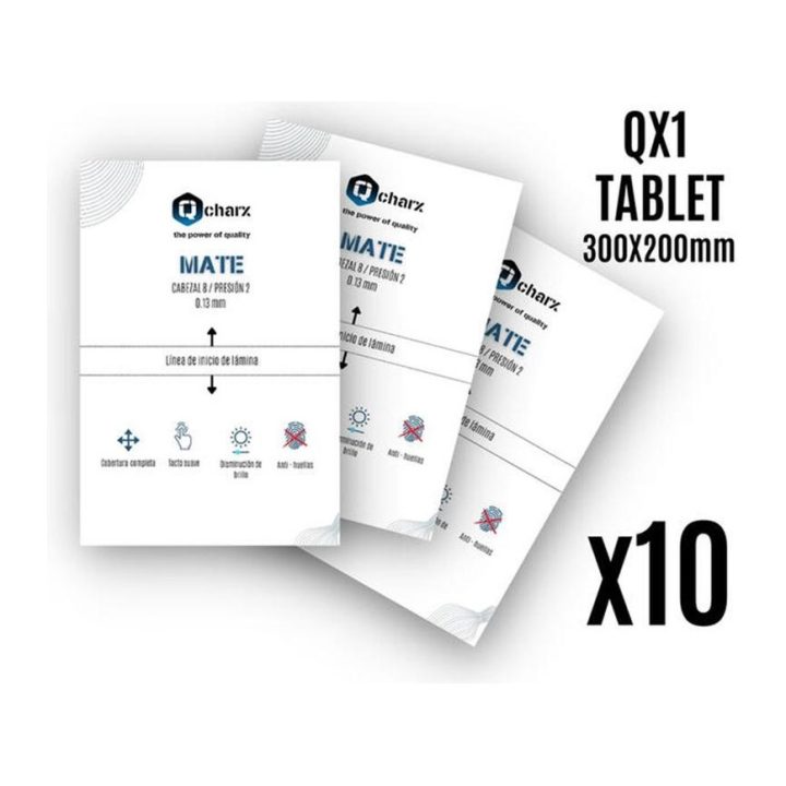 Qcharx international Lâminas de proteção frontais qcharx tablet mate…