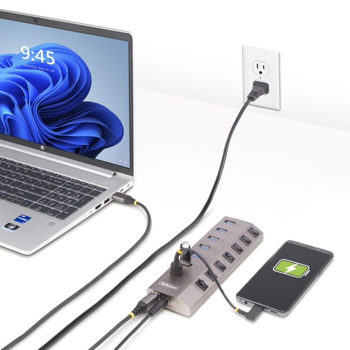 StarTech.com 7-Port USB-C Hub with USB-A Ports - USB Type C Splitter…