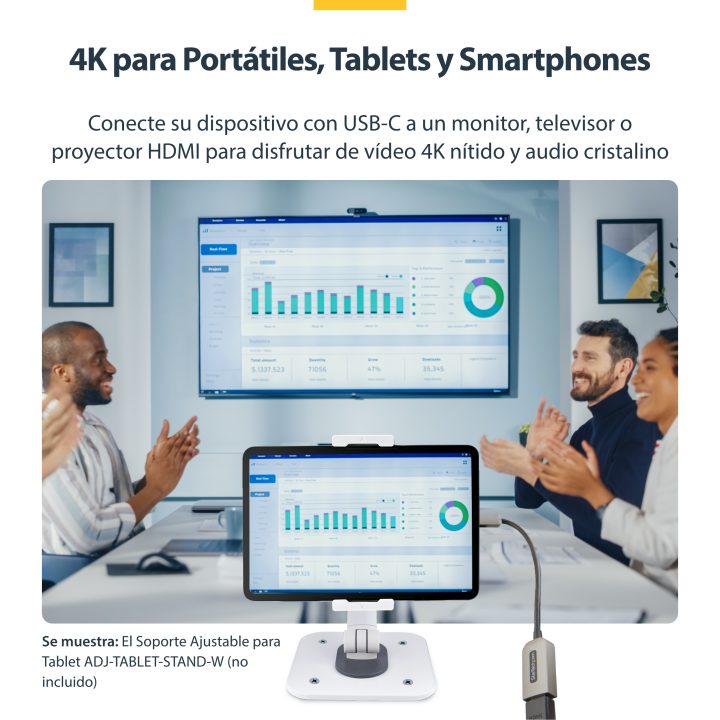 StarTech.com Adaptador Conversor USB-C a HDMI 4K 60Hz - Adaptador de…