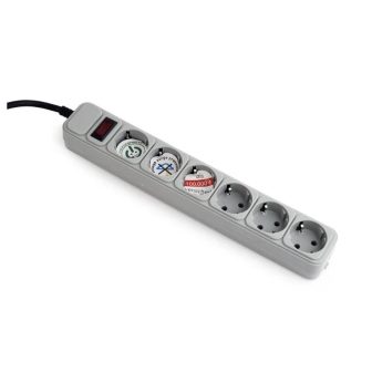 Gembird Surge Protector Power Strip, 6 Outlets, 1.8 m (SPG6-B-6C)