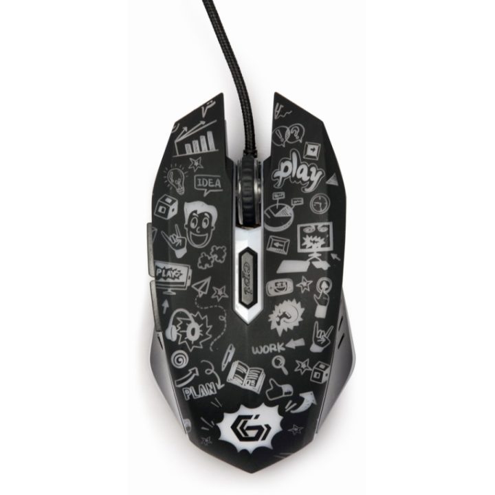 Gembird MUS-6B-GRAFIX-01 rato de escritório para destros USB tipo A…