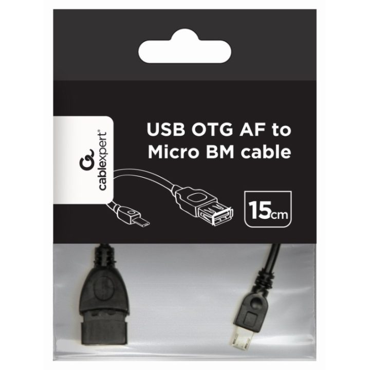 Gembird USB 2.0 OTG Micro B/M - A/H Cable 15 cm Black (A-OTG-AFBM-03)