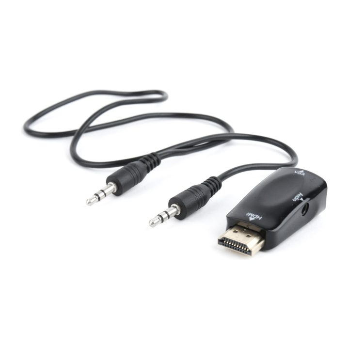 Gembird A-HDMI-VGA-02 cambiador de género para cable VGA (D-Sub) Negro