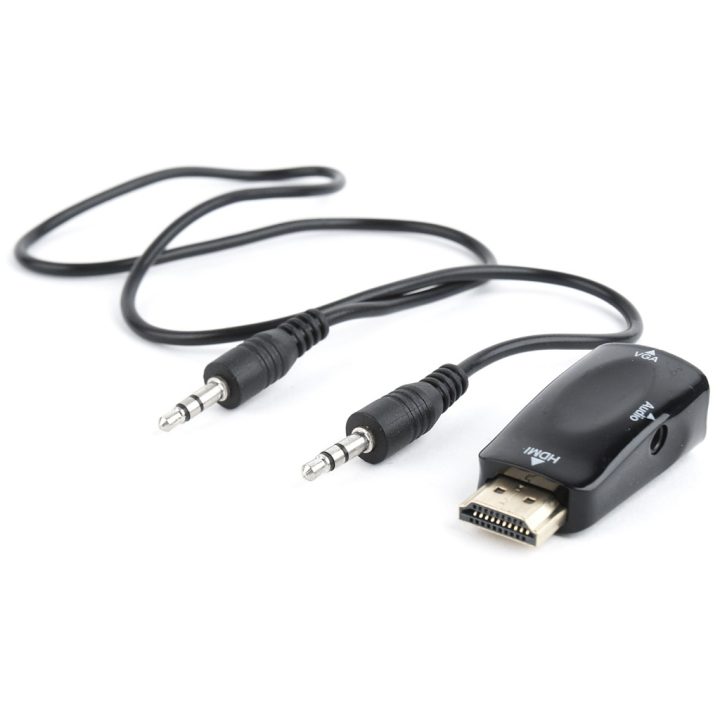 Gembird HDMI to VGA and Audio Adapter, Black (A-HDMI-VGA-02)