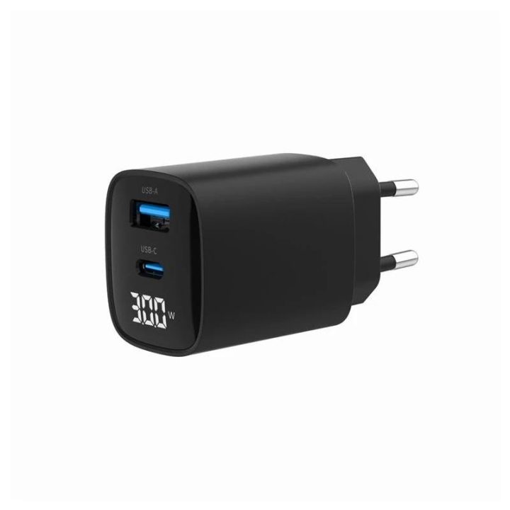 Gembird Carregador rápido USB de 2 portas 30 W LCD…