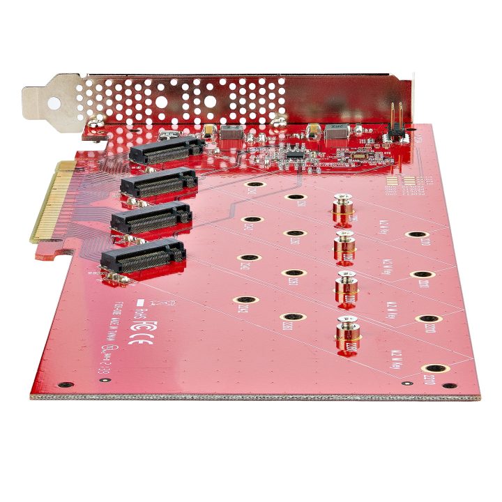 StarTech.com 4x M.2 PCIe Adapter Card, PCIe x16 to 4 NVMe or M.2 SSDs…