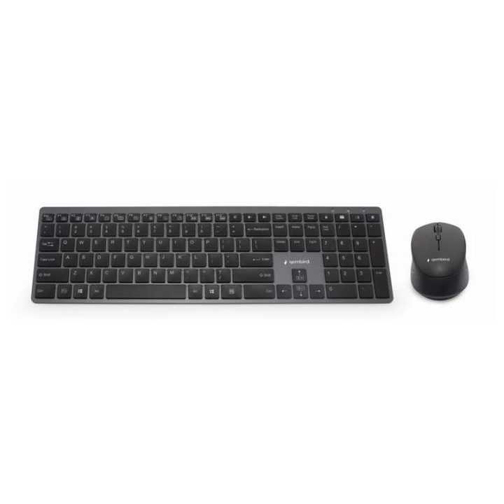 Gembird Wireless Keyboard + Mouse Kit Pro Slim Black…