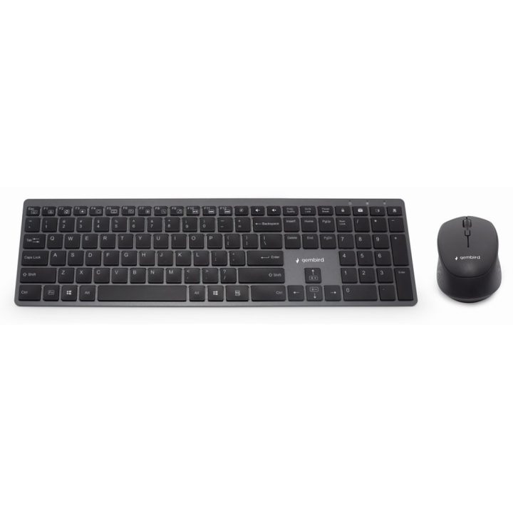 Gembird Kit Teclado+Ratón Inalámbr. Pro Slim Negro…