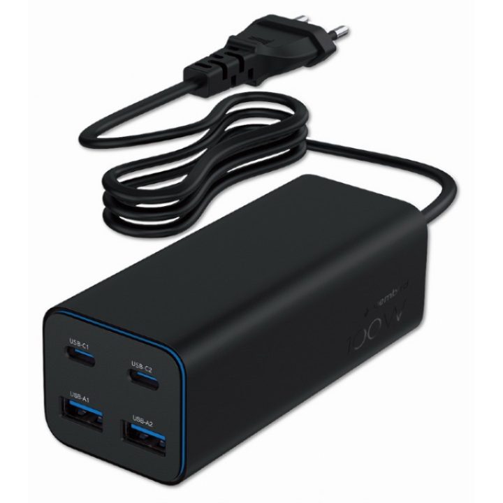 Gembird TA-UC-2A2C-PD100-01-BK cargador de dispositivo móvil…