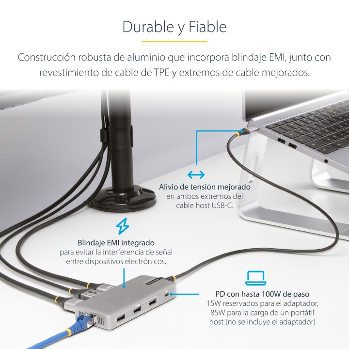 StarTech.com Adaptador Multiportas USB-C para 3 Monitores - 4K 60Hz…