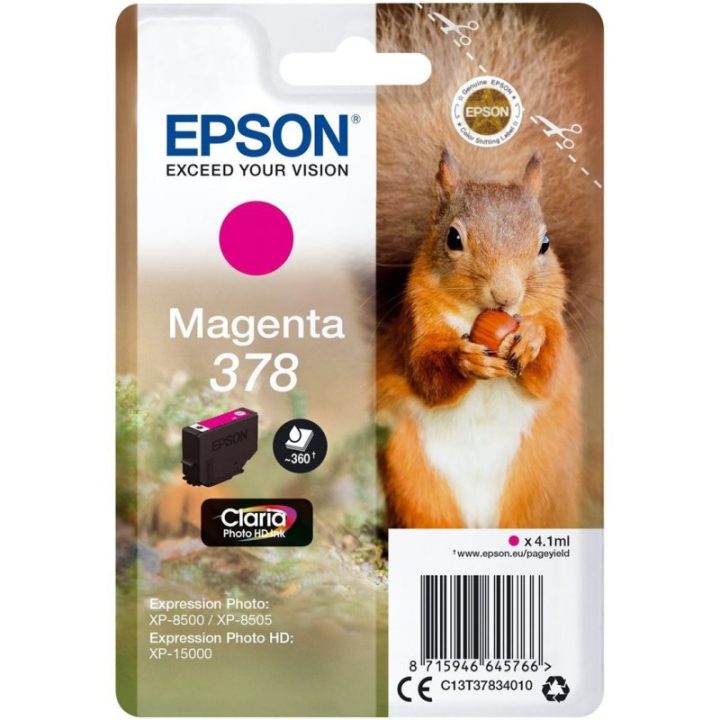 Epson Squirrel Tinta magenta 378 Claria Photo HD Ardilla