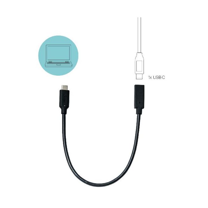 i-tec C31EXTENDCBL cable USB 0,3 m USB 3.1 Type-C Negro