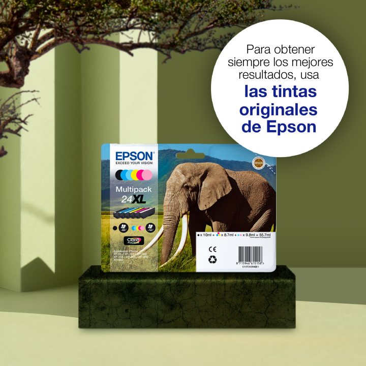 Epson Elephant Light Cyan Ink 24 Claria Photo HD Elephants