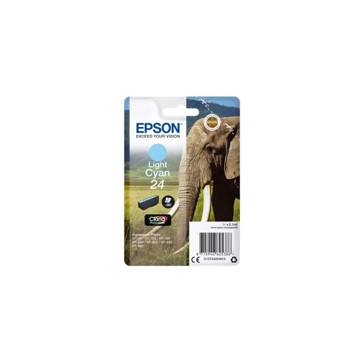 Epson Elephant Light Cyan Ink 24 Claria Photo HD Elephants