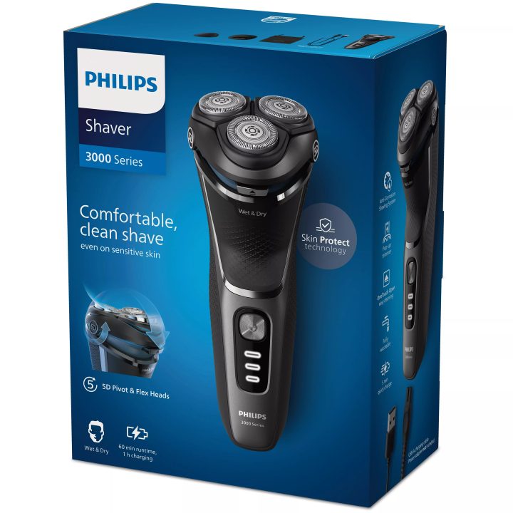 Philips Shaver 3000 Series S3343/13 Aparador elétrico a seco e a…