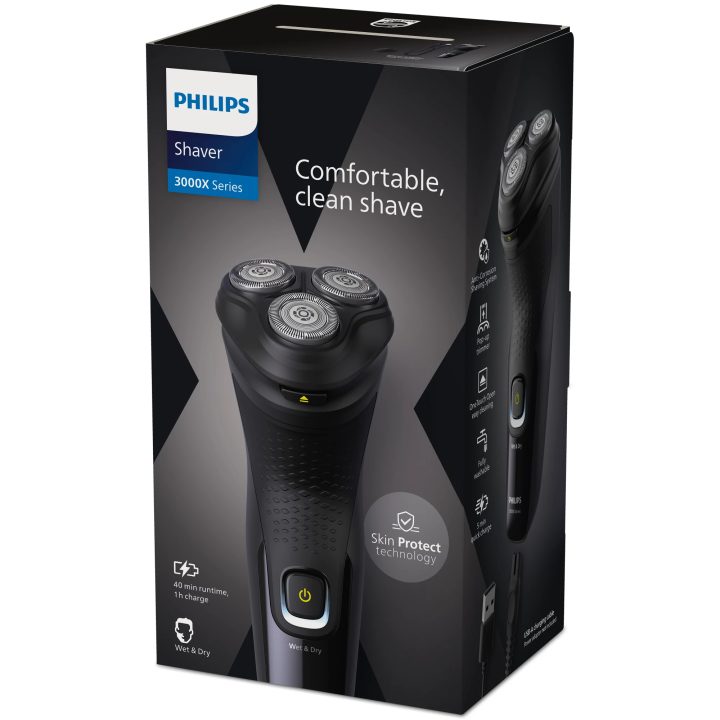 Philips X3021/00 Rotary Shaver Electric Shaver Trimmer Black