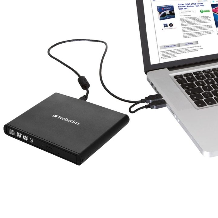 Verbatim slimline external CD-DVD burner USB 2.0 (98938)