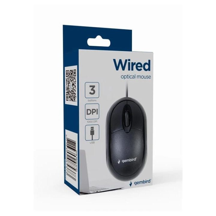 Gembird USB Optical Mouse 3 Buttons Wired Black (MUS-U-01)
