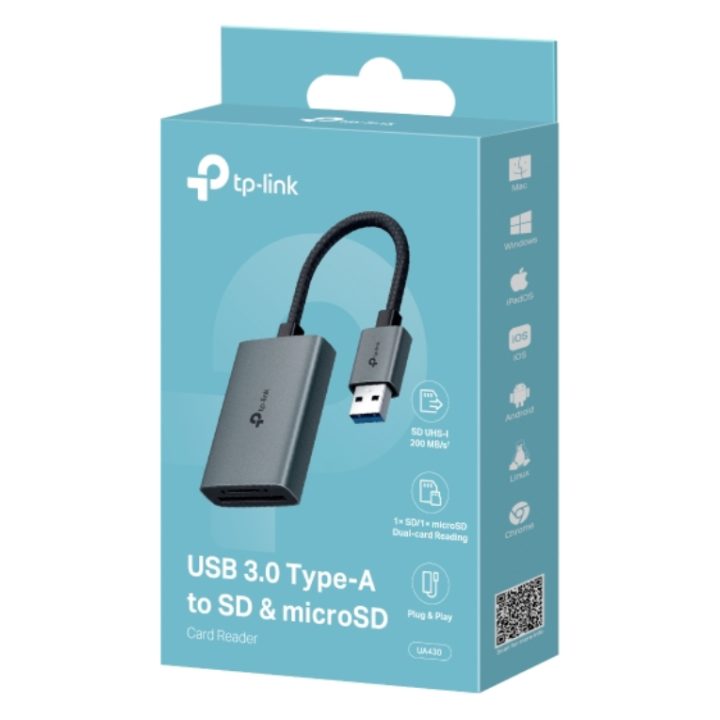 TP-Link UA430 leitor de cartões USB 3.2 Gen 1 (3.1 Gen 1) Type-C…