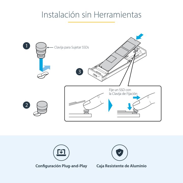 StarTech.com Caixa Externa de Alumínio USB-C 10Gbps para NVMe M.2 ou…