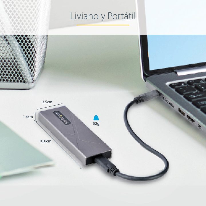 StarTech.com Caja Externa de Aluninio USB-C 10Gbps a NVMe M.2 o SSD…