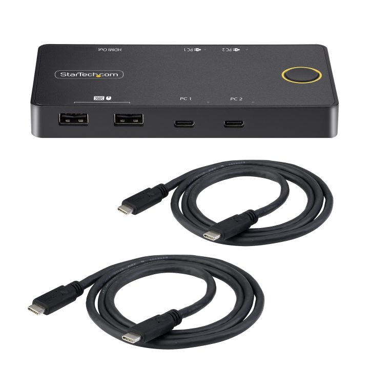 StarTech.com C2-H46-UC2-PD-KVM interruptor KVM Preto