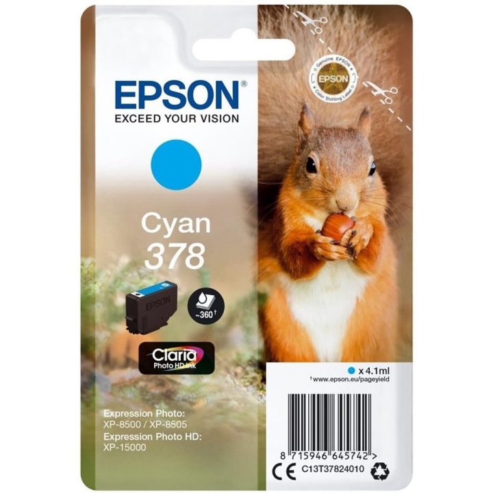 Epson Squirrel Tinta cian 378 Claria Photo HD Ardilla