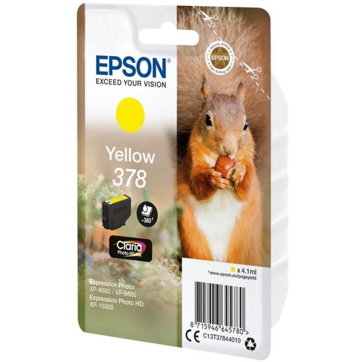 Epson Squirrel Tinta amarela 378 Claria Photo HD Ardilla