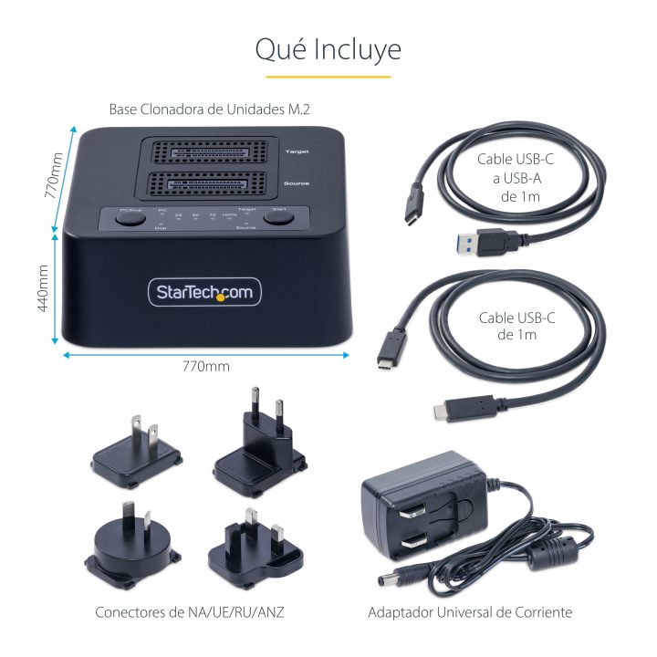 StarTech.com Dock Duplicador Clonador Autónomo 1:1 de Unidade SSD…