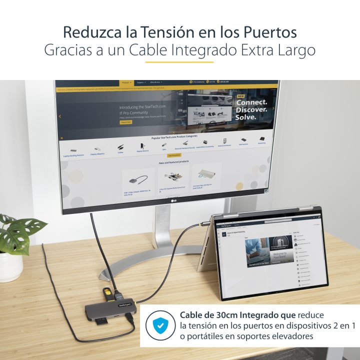 StarTech.com Adaptador Multiporto USB C de Vídeo 4K a 60Hz, com Hub…