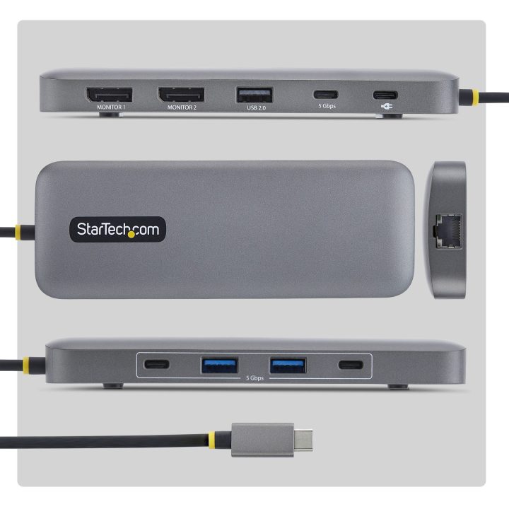 StarTech.com Adaptador Multiporto USB-C para DP de Dois Ecrãs - Mini…