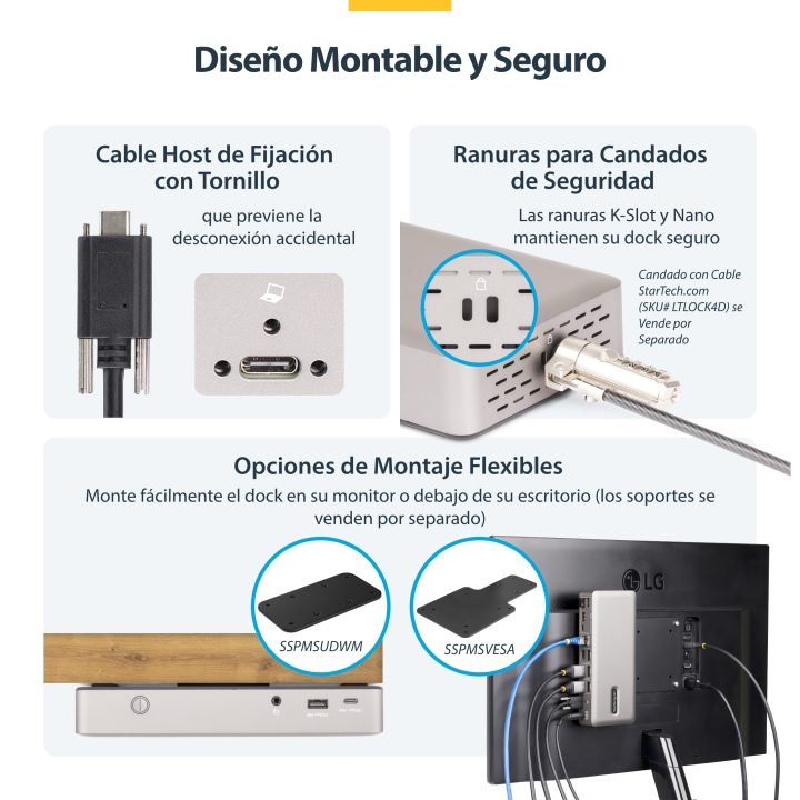 StarTech.com Estação de Acomodação USB4 para 3 Monitores 4K60 HDMI ou…