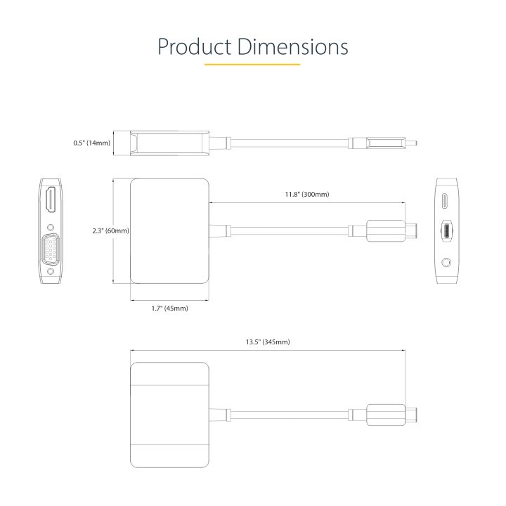 StarTech.com Adaptador de Vídeo USB C, Adaptador Multipuertos USB…