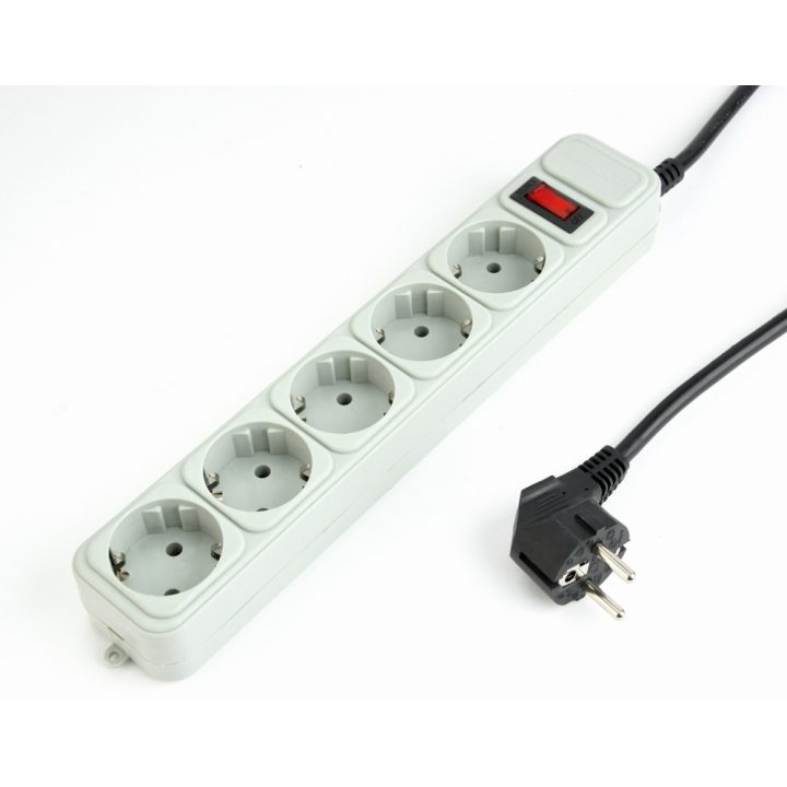 Gembird SPG3-B-10C surge protector 5 AC outlets 3 m
