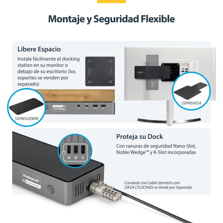 StarTech.com Estação de Ancoragem Universal USB-C de 3 Ecrãs -…