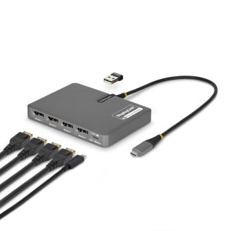 StarTech.com Adaptador USB-C a 4x Ecrãs DisplayPort - DP 4K 60Hz - PD…