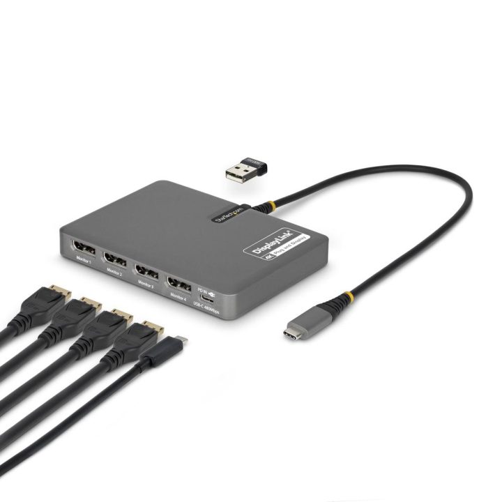 StarTech.com Adaptador USB-C a 4x Pantallas DisplayPort - DP 4K 60Hz…