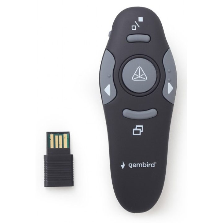 Apresentador sem fios a laser Gembird com adaptador USB (WP-L-11)