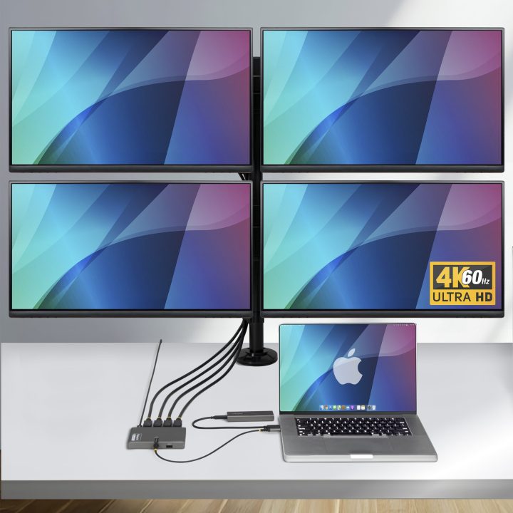 StarTech.com USB-C to 4x DisplayPort Adapter - DP 4K 60Hz - 140W…