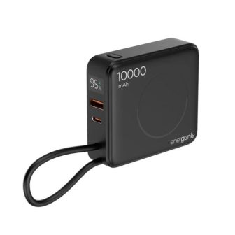 Gembird Powerbank inalámbrico 10000 mAh Negro (PB10-WPC15-LCD-01)