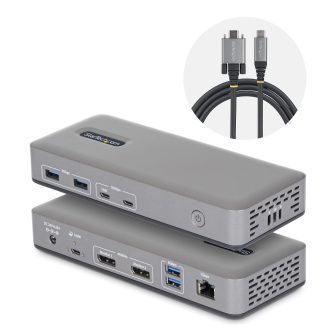 StarTech.com Docking Station USB-C de 2 Monitores DisplayPort - 4K…