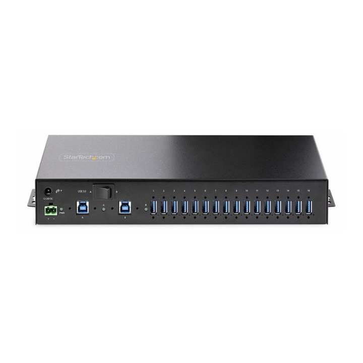 StarTech.com Industrial Metal USB 3.0 5Gbps 16-Port Hub - Mountable -…