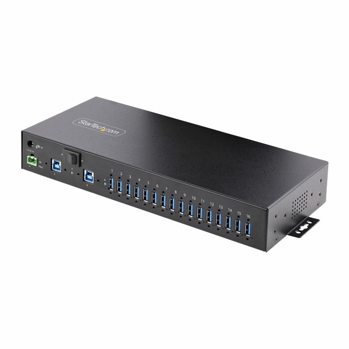 StarTech.com Industrial Metal USB 3.0 5Gbps 16-Port Hub - Mountable -…