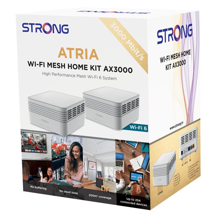 Strong MESHKITAX3000 sistema Wi-Fi Mesh (Wi-Fi em malha) Banda dupla…